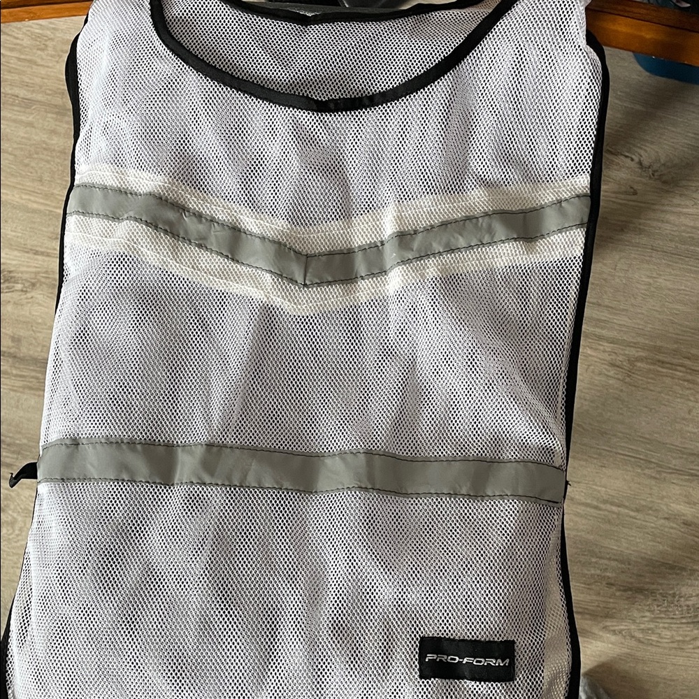 White and Gray Reflective Outdoor Vest